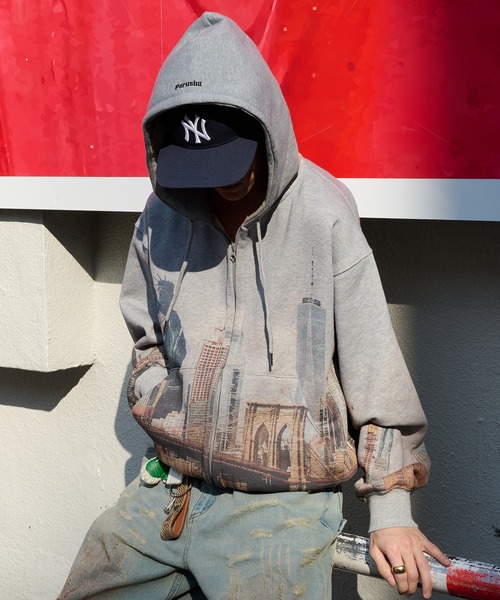 セール】New York City Assort printed hoodie ニューヨーク