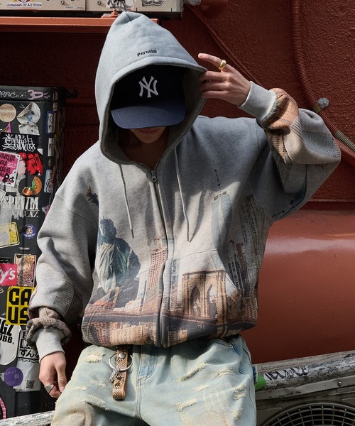 Perushu（ペルーシュ）の「New York City Assort printed hoodie