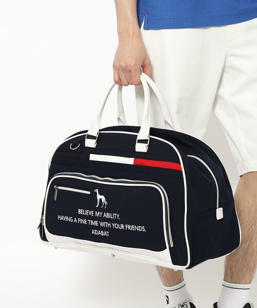 【新レーベル ADABAT NAVY】トリコロールボストンバッグ　ゴルフバッグ adabat｜【新レーベル ADABAT NAVY】トリコロールボストンバッグ