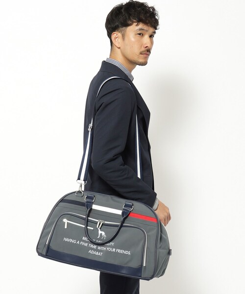 adabat(アダバット)の「【新レーベル ADABAT NAVY】トリコロールボストンバッグ(ボストンバッグ・メンズ・ブラック/ダークグレー/ネイビー・00)」の2枚目の写真