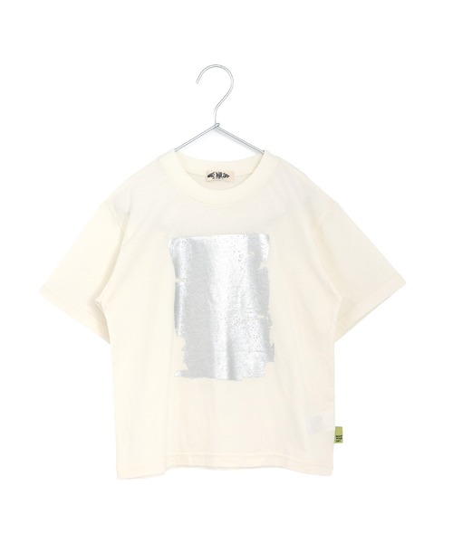MAKE YOUR DAY（メイクユアデイ）の「シルバープリント半袖Tシャツ■80～140cm（Tシャツ/カットソー・キッズ・チャコールグレー/オフホワイト・80/90/100/110/120/130/140）」の6枚目の写真