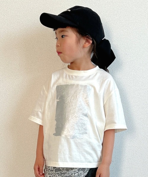 MAKE YOUR DAY（メイクユアデイ）の「シルバープリント半袖Tシャツ■80～140cm（Tシャツ/カットソー・キッズ・チャコールグレー/オフホワイト・80/90/100/110/120/130/140）」の3枚目の写真