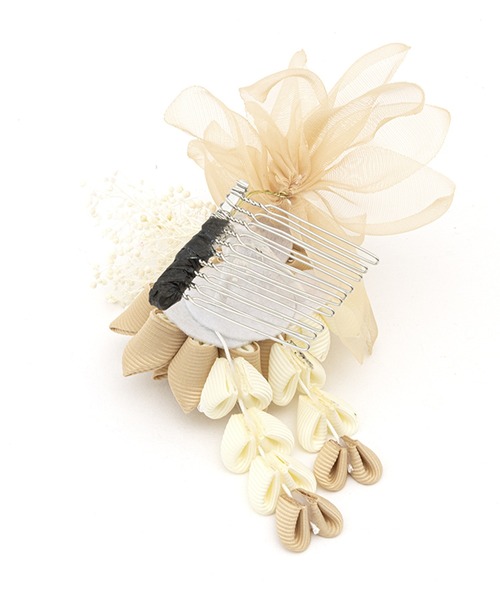 SOUBIEN(ソウビエン)の「flowerつまみ細工 髪飾り(和装小物・レディース・レッド系/ベージュ系/グレー系/ブラック系/ピンク系・FREE)」の14枚目の写真