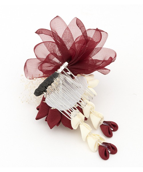 SOUBIEN(ソウビエン)の「flowerつまみ細工 髪飾り(和装小物・レディース・レッド系/ベージュ系/グレー系/ブラック系/ピンク系・FREE)」の20枚目の写真
