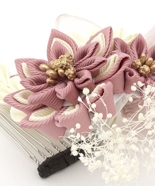 SOUBIEN(ソウビエン)の「flowerつまみ細工 髪飾り(和装小物・レディース・レッド系/ベージュ系/グレー系/ブラック系/ピンク系・FREE)」の17枚目の写真