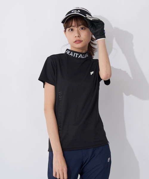 FILA GOLF（フィラゴルフ ）の「リブ衿半袖モックネックシャツ（シャツ/ブラウス・レディース・ピンク/ホワイト/ブラック・MEDIUM/LARGE/SMALL/X-SMALL）」の2枚目の写真