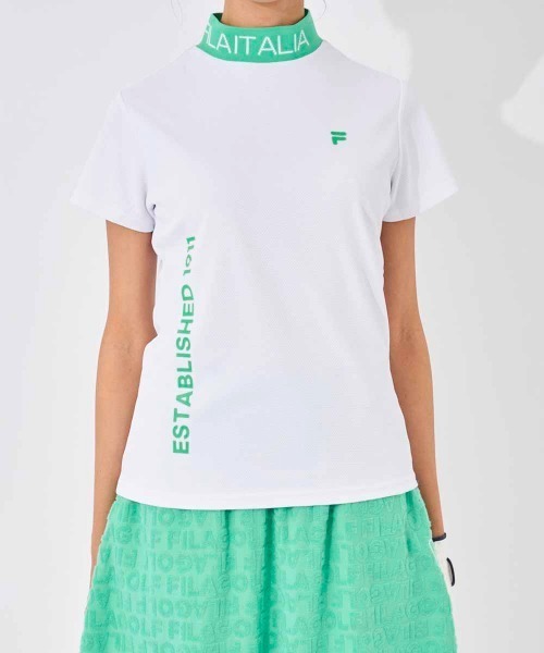 FILA GOLF（フィラゴルフ ）の「リブ衿半袖モックネックシャツ（シャツ/ブラウス・レディース・ピンク/ホワイト/ブラック・MEDIUM/LARGE/SMALL/X-SMALL）」の8枚目の写真