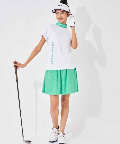 FILA GOLF（フィラゴルフ ）の「リブ衿半袖モックネックシャツ（シャツ/ブラウス・レディース・ピンク/ホワイト/ブラック・MEDIUM/LARGE/SMALL/X-SMALL）」の6枚目の写真