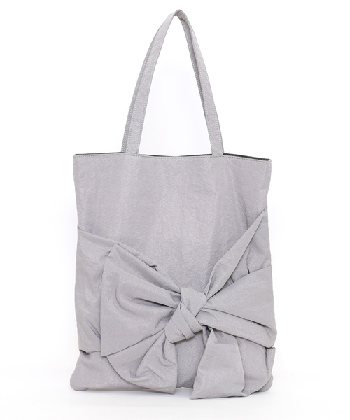 SMIR NASLI(サミールナスリ)の「ボリュームリボントートバッグ/A4対応(トートバッグ・レディース・ブラック/ベージュ/ラベンダー/グレー・FREE)」の8枚目の写真