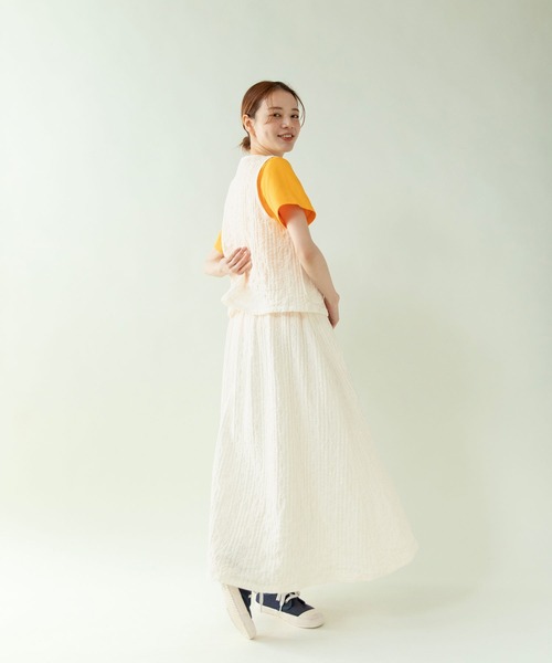 PAR ICI（パーリッシィ）の「【WEB別注カラー】ストライプ刺繍 ベスト(セットアップ対応)（ベスト・レディース・ホワイト/チェック/ブラック・FREE）」の21枚目の写真