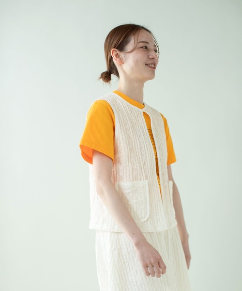 PAR ICI（パーリッシィ）の「【WEB別注カラー】ストライプ刺繍 ベスト(セットアップ対応)（ベスト・レディース・ホワイト/チェック/ブラック・FREE）」の15枚目の写真