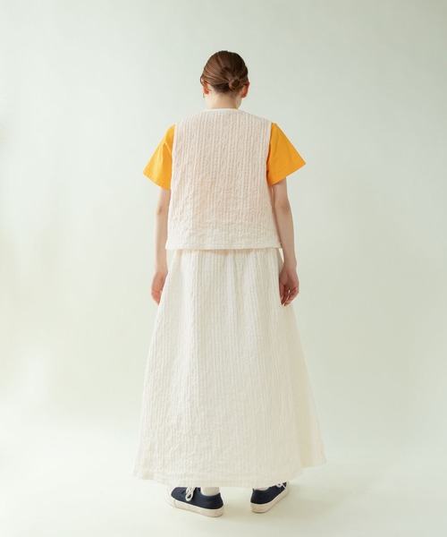 PAR ICI（パーリッシィ）の「【WEB別注カラー】ストライプ刺繍 ベスト(セットアップ対応)（ベスト・レディース・ホワイト/チェック/ブラック・FREE）」の22枚目の写真