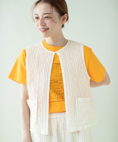 PAR ICI（パーリッシィ）の「【WEB別注カラー】ストライプ刺繍 ベスト(セットアップ対応)（ベスト・レディース・ホワイト/チェック/ブラック・FREE）」の17枚目の写真