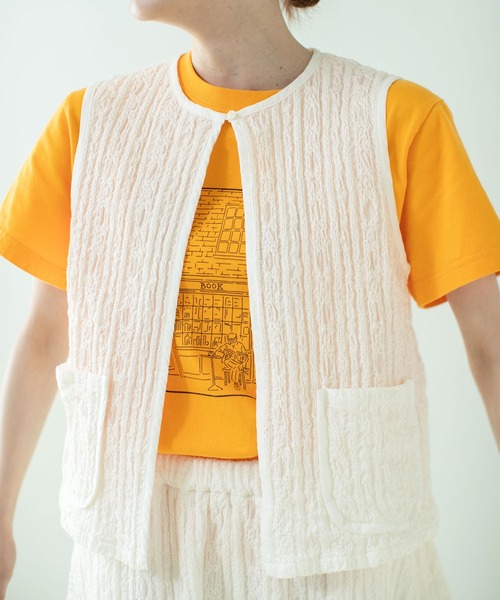 PAR ICI（パーリッシィ）の「【WEB別注カラー】ストライプ刺繍 ベスト(セットアップ対応)（ベスト・レディース・ホワイト/チェック/ブラック・FREE）」の19枚目の写真