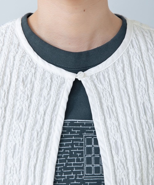 PAR ICI（パーリッシィ）の「【WEB別注カラー】ストライプ刺繍 ベスト(セットアップ対応)（ベスト・レディース・ホワイト/チェック/ブラック・FREE）」の9枚目の写真