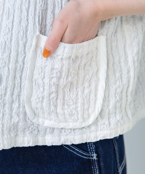 PAR ICI（パーリッシィ）の「【WEB別注カラー】ストライプ刺繍 ベスト(セットアップ対応)（ベスト・レディース・ホワイト/チェック/ブラック・FREE）」の10枚目の写真