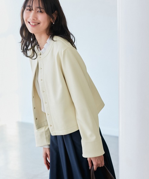 ROPE' PICNIC(ロペピクニック)の「マシュマロカーディーブルゾン(ブルゾン・レディース・チャコールグレー/キナリ/ベージュ系その他2・38)」の2枚目の写真