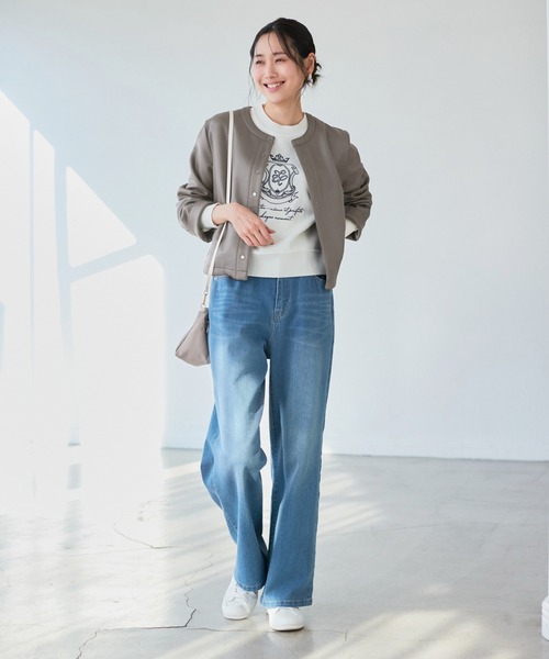 ROPE' PICNIC(ロペピクニック)の「マシュマロカーディーブルゾン(ブルゾン・レディース・チャコールグレー/キナリ/ベージュ系その他2・38)」の4枚目の写真