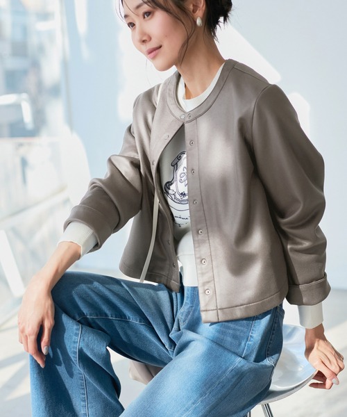 ROPE' PICNIC(ロペピクニック)の「マシュマロカーディーブルゾン(ブルゾン・レディース・チャコールグレー/キナリ/ベージュ系その他2・38)」の8枚目の写真