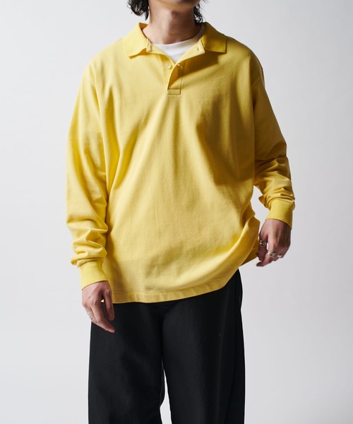 Lui's（ルイス）の「CHEMISE Lui's L/Sポロシャツ（Tシャツ/カットソー・メンズ・ブルー/ブラック/イエロー/ピンク/グリーン/ホワイト・FREE）」の6枚目の写真