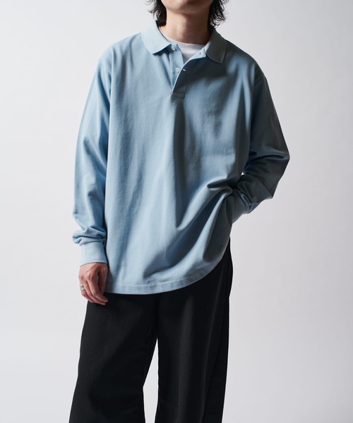 Lui's（ルイス）の「CHEMISE Lui's L/Sポロシャツ（Tシャツ/カットソー・メンズ・ブルー/ブラック/イエロー/ピンク/グリーン/ホワイト・FREE）」の5枚目の写真
