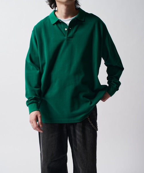 Lui's（ルイス）の「CHEMISE Lui's L/Sポロシャツ（Tシャツ/カットソー・メンズ・ブルー/ブラック/イエロー/ピンク/グリーン/ホワイト・FREE）」の4枚目の写真