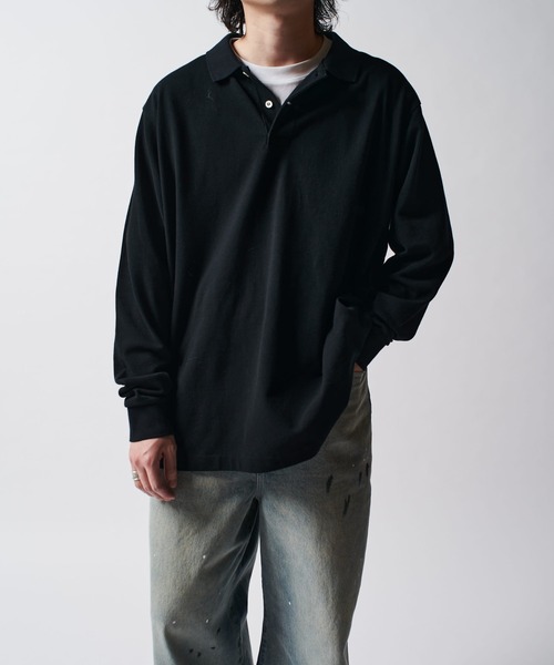 Lui's（ルイス）の「CHEMISE Lui's L/Sポロシャツ（Tシャツ/カットソー・メンズ・ブルー/ブラック/イエロー/ピンク/グリーン/ホワイト・FREE）」の3枚目の写真