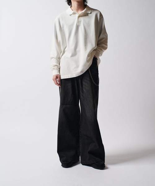 Lui's（ルイス）の「CHEMISE Lui's L/Sポロシャツ（Tシャツ/カットソー・メンズ・ブルー/ブラック/イエロー/ピンク/グリーン/ホワイト・FREE）」の11枚目の写真
