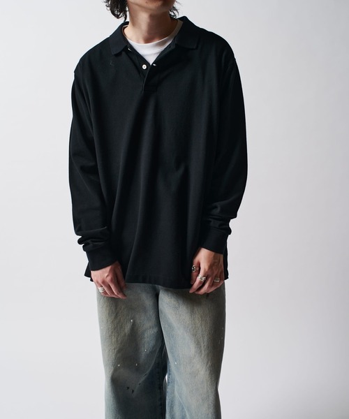 Lui's（ルイス）の「CHEMISE Lui's L/Sポロシャツ（Tシャツ/カットソー・メンズ・ブルー/ブラック/イエロー/ピンク/グリーン/ホワイト・FREE）」の14枚目の写真