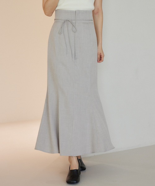 mysty woman（ミスティウーマン）の「【セットアップ着用可】ハイウエストマーメイドスカート  320384（スカート・レディース・グレー/チャコールグレー/グリーン・FREE）」の3枚目の写真