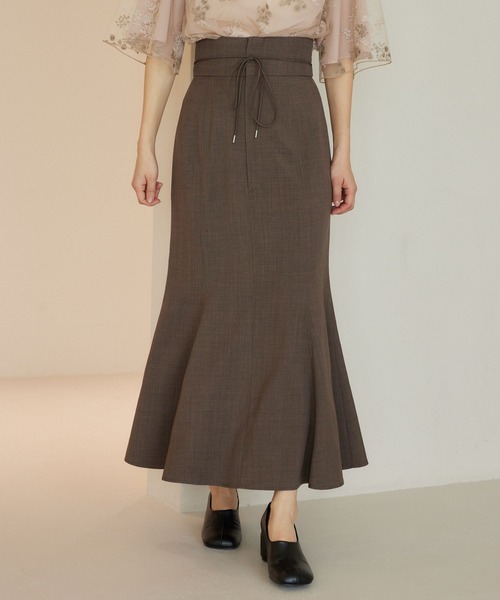 mysty woman（ミスティウーマン）の「【セットアップ着用可】ハイウエストマーメイドスカート  320384（スカート・レディース・グレー/チャコールグレー/グリーン・FREE）」の2枚目の写真