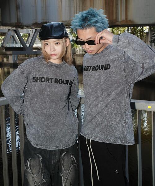 SHORT ROUND(ショートラウンド)の「SHORT ROUND/ケミカルウォッシュグラフィックT(Tシャツ/カットソー・メンズ・ブラック/グレー・MEDIUM/LARGE)」の5枚目の写真