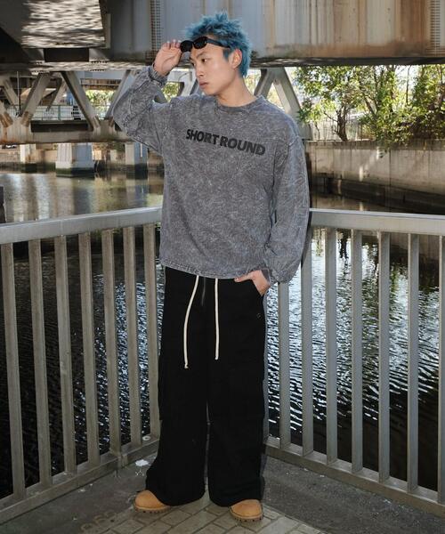 SHORT ROUND(ショートラウンド)の「SHORT ROUND/ケミカルウォッシュグラフィックT(Tシャツ/カットソー・メンズ・ブラック/グレー・MEDIUM/LARGE)」の6枚目の写真