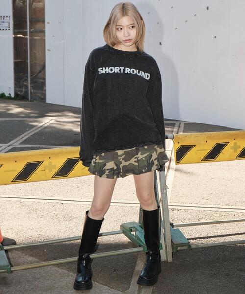 SHORT ROUND(ショートラウンド)の「SHORT ROUND/ケミカルウォッシュグラフィックT(Tシャツ/カットソー・メンズ・ブラック/グレー・MEDIUM/LARGE)」の9枚目の写真