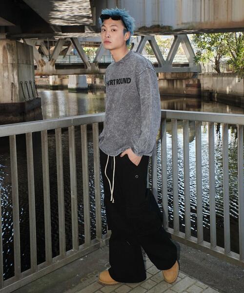 SHORT ROUND(ショートラウンド)の「SHORT ROUND/ケミカルウォッシュグラフィックT(Tシャツ/カットソー・メンズ・ブラック/グレー・MEDIUM/LARGE)」の17枚目の写真