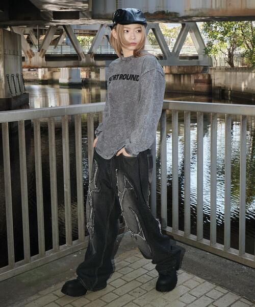 SHORT ROUND(ショートラウンド)の「SHORT ROUND/ケミカルウォッシュグラフィックT(Tシャツ/カットソー・メンズ・ブラック/グレー・MEDIUM/LARGE)」の21枚目の写真