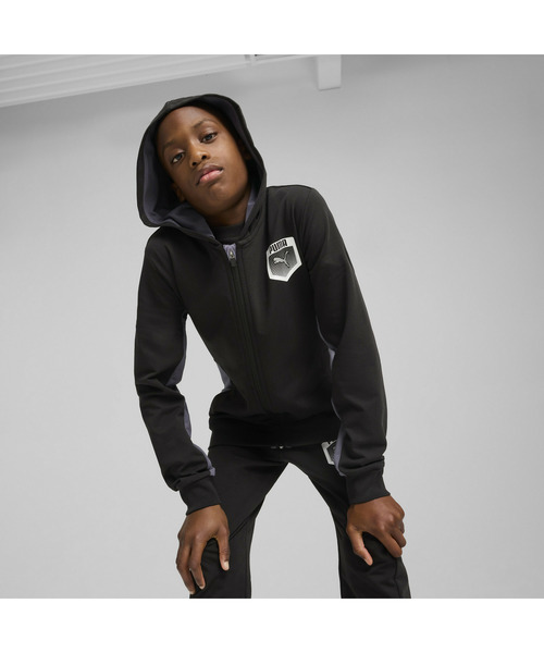 PUMA(プーマ)の「PUMA プーマ ボーイズ アクティブ スポーツ グラフィック フーディ 120-160cm(パーカー・キッズ・グリーン系その他/ブラック・120/130/160/150/140)」の3枚目の写真