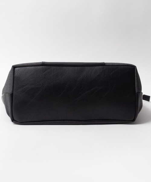NAVY(ネイビー)の「NAVY ポリデニム・合皮切替トートバッグ(トートバッグ・メンズ・ブラック/ネイビー・フリー)」の4枚目の写真