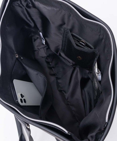 NAVY(ネイビー)の「NAVY ポリデニム・合皮切替トートバッグ(トートバッグ・メンズ・ブラック/ネイビー・フリー)」の7枚目の写真
