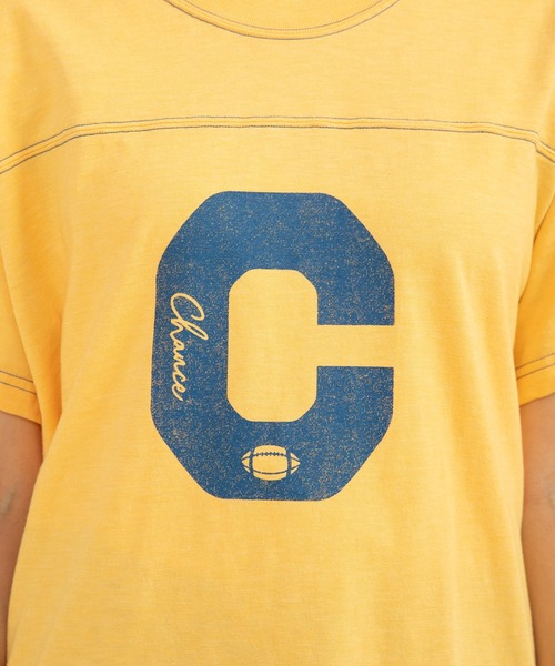 CHILD WOMAN（チャイルドウーマン）の「19/-ECO天竺 レタードTシャツ（Tシャツ/カットソー・レディース・チャコールグレー/イエロー・FREE）」の7枚目の写真