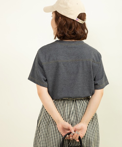 CHILD WOMAN（チャイルドウーマン）の「19/-ECO天竺 レタードTシャツ（Tシャツ/カットソー・レディース・チャコールグレー/イエロー・FREE）」の22枚目の写真