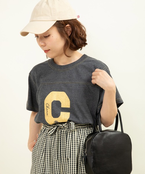 CHILD WOMAN（チャイルドウーマン）の「19/-ECO天竺 レタードTシャツ（Tシャツ/カットソー・レディース・チャコールグレー/イエロー・FREE）」の20枚目の写真
