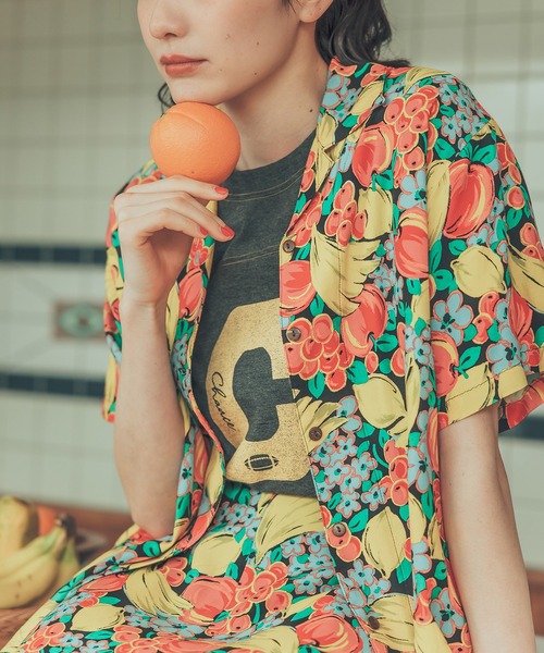 CHILD WOMAN（チャイルドウーマン）の「19/-ECO天竺 レタードTシャツ（Tシャツ/カットソー・レディース・チャコールグレー/イエロー・FREE）」の11枚目の写真