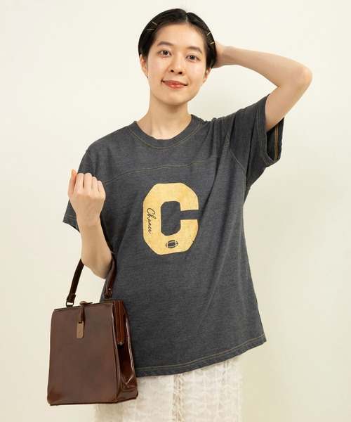 tシャツ 19/-ECO天竺 レタードTシャツ レディース 19/-ECO天竺 レタードTシャツ（Tシャツ/カットソー）｜CHILD
