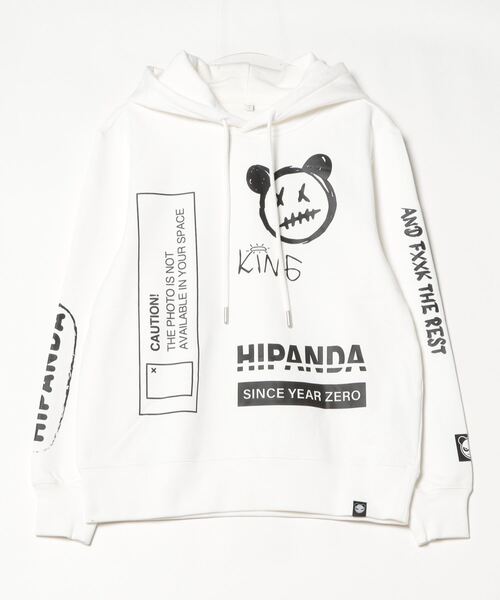 HIPANDA(ハイパンダ)の「(HIPANDA ハイパンダ) 男女兼用 HIIPANDA グラフィティ ロゴ フーディー(パーカー・メンズ・ブラック/ホワイト・LARGE/MEDIUM/SMALL)」の2枚目の写真