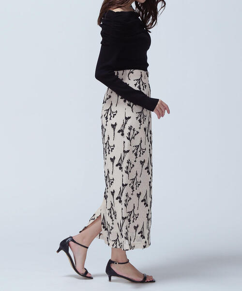 セール】◇フラワー刺繍メッシュナロースカート（スカート）｜NATURAL  