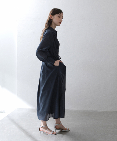 La TOTALITE（ラトータリテ）の「【洗える】タックシャツワンピース（シャツワンピース・レディース・ベージュ/ネイビー/ブルー・36/38）」の13枚目の写真