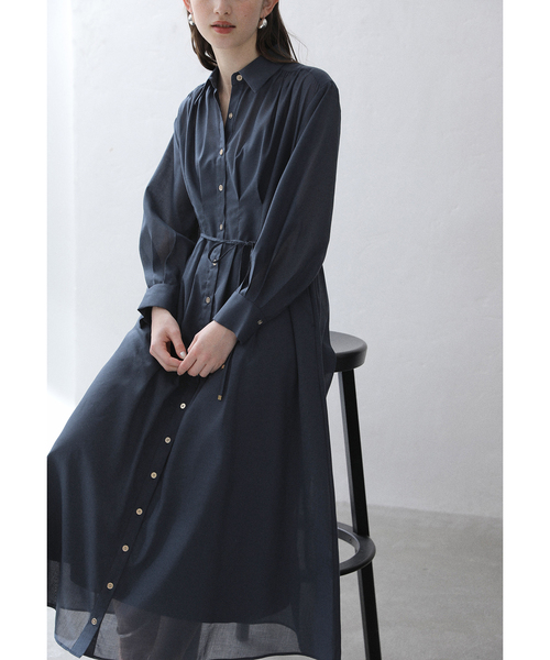 La TOTALITE（ラトータリテ）の「【洗える】タックシャツワンピース（シャツワンピース・レディース・ベージュ/ネイビー/ブルー・36/38）」の16枚目の写真