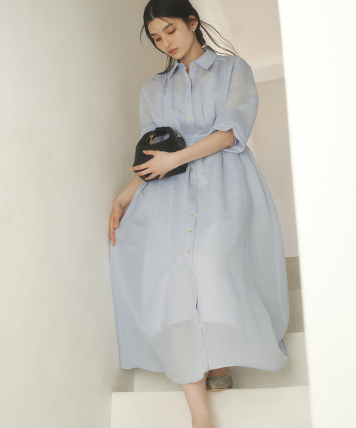 La TOTALITE（ラトータリテ）の「【洗える】タックシャツワンピース（シャツワンピース・レディース・ベージュ/ネイビー/ブルー・36/38）」の17枚目の写真