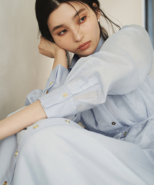 La TOTALITE（ラトータリテ）の「【洗える】タックシャツワンピース（シャツワンピース・レディース・ベージュ/ネイビー/ブルー・36/38）」の18枚目の写真